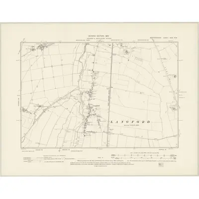 1900 Map of Bedfordshire XXIII.NW, 1901 Print