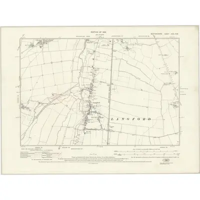 1921 Map of Bedfordshire XXIII.NW, 1925 Print
