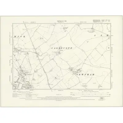1921 Map of Bedfordshire XXIII.SE, 1925 Print