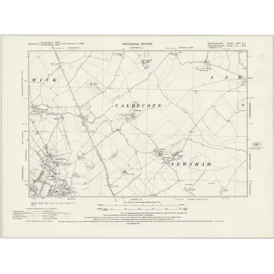1938 Map of Bedfordshire XXIII.SE, 1944 Print