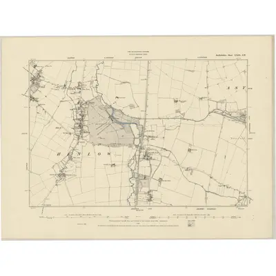 1881 Map of Bedfordshire XXIII.SW, 1886 Print