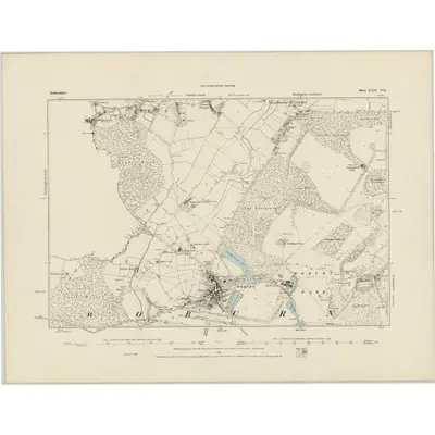1881 Map of Bedfordshire XXIV.NE, 1884 Print