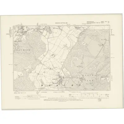 1900 Map of Bedfordshire XXIV.NE, 1901 Print