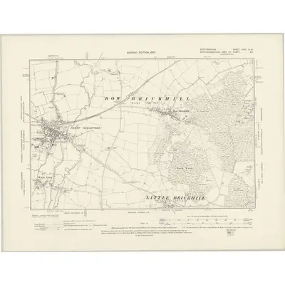 1900 Map of Bedfordshire XXIV.NW, 1902 Print