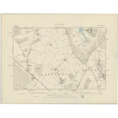 1879 Map of Bedfordshire XXIV.SE, 1884 Print