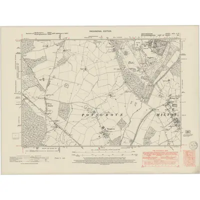 1947 Map of Bedfordshire XXIV.SE, 1950 Print