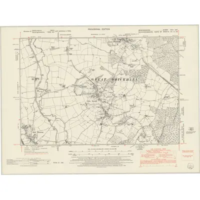 1950 Map of Bedfordshire XXIV.SW, 1952 Print