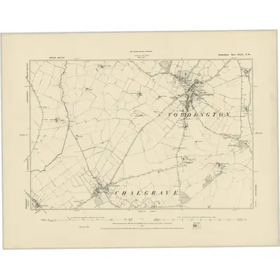 1881 Map of Bedfordshire XXIX.NW, 1887 Print