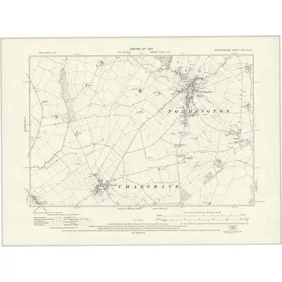 1924 Map of Bedfordshire XXIX.NW, 1927 Print