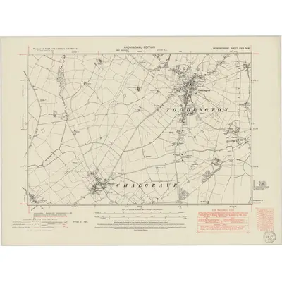 1946 Map of Bedfordshire XXIX.NW, 1950 Print
