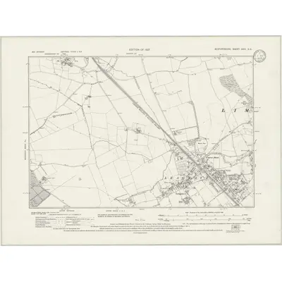 1924 Map of Bedfordshire XXIX.SE, 1933 Print