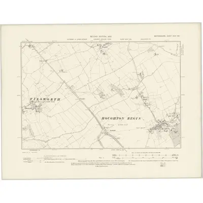 1899 Map of Bedfordshire XXIX.SW, 1902 Print