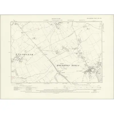 1924 Map of Bedfordshire XXIX.SW, 1927 Print