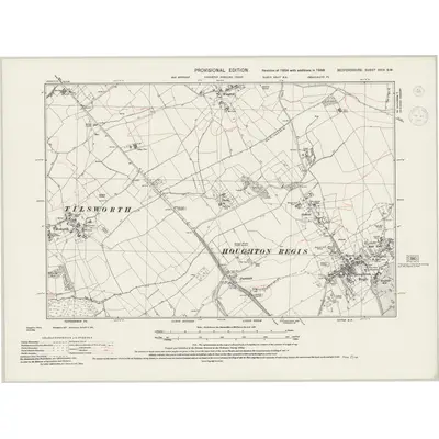 1938 Map of Bedfordshire XXIX.SW, 1944 Print