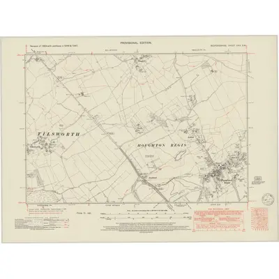 1946 Map of Bedfordshire XXIX.SW, 1950 Print