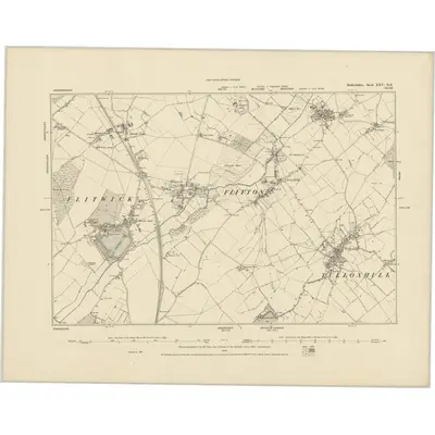1881 Map of Bedfordshire XXV.NE, 1886 Print