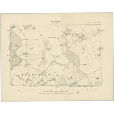 1881 Map of Bedfordshire XXV.NW, 1887 Print