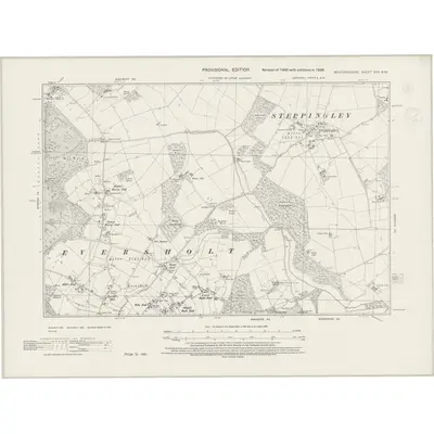 1900 Map of Bedfordshire XXV.NW, 1944 Print