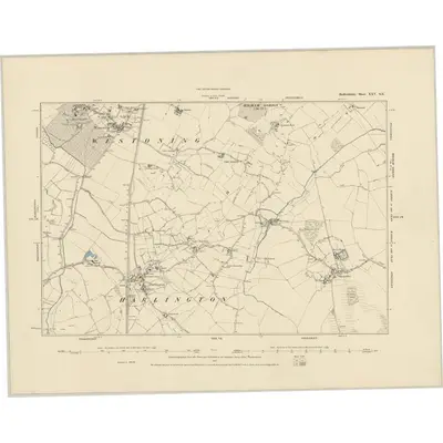 1881 Map of Bedfordshire XXV.SE, 1887 Print