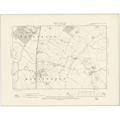 1899 Map of Bedfordshire XXV.SE, 1901 Print