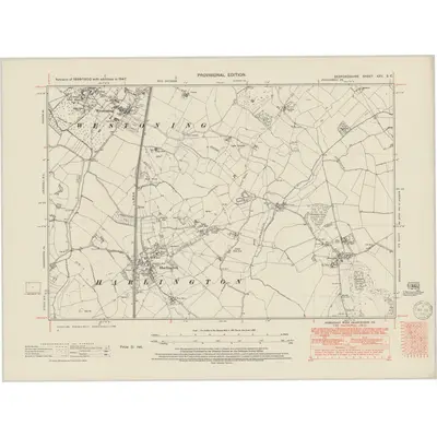 1947 Map of Bedfordshire XXV.SE, 1950 Print