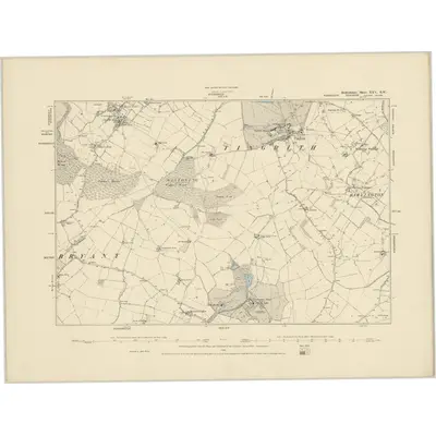 1880 Map of Bedfordshire XXV.SW, 1886 Print