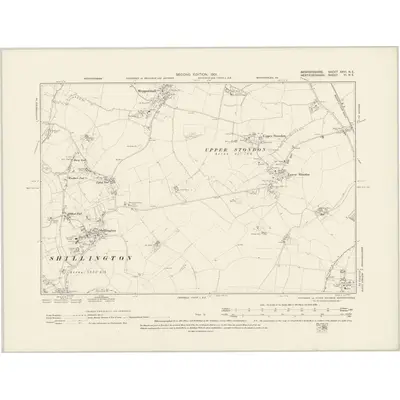 1899 Map of Bedfordshire XXVI.NE, 1901 Print