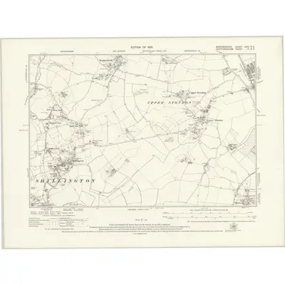 1921 Map of Bedfordshire XXVI.NE, 1925 Print