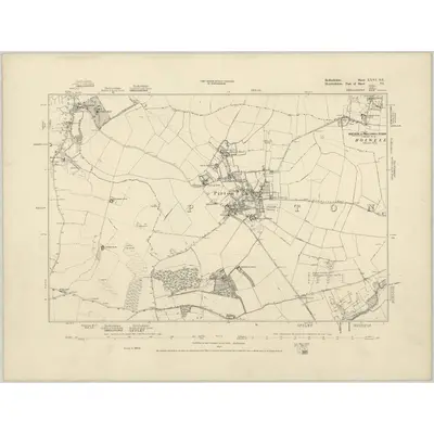 1880 Map of Bedfordshire XXVI.SE, 1887 Print