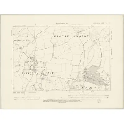 1899 Map of Bedfordshire XXVI.SW, 1901 Print