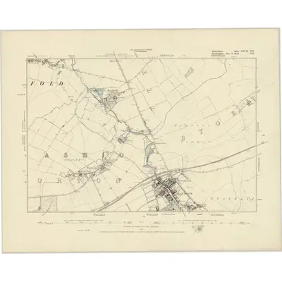 1880 Map of Bedfordshire XXVII.NE, 1887 Print