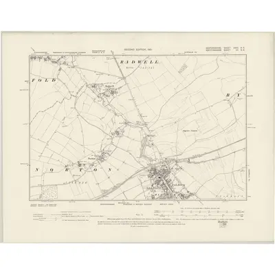 1900 Map of Bedfordshire XXVII.NE, 1901 Print