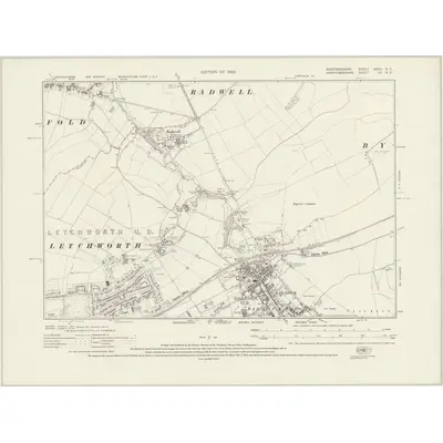 1921 Map of Bedfordshire XXVII.NE, 1925 Print