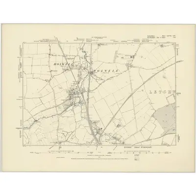 1880 Map of Bedfordshire XXVII.SW, 1887 Print