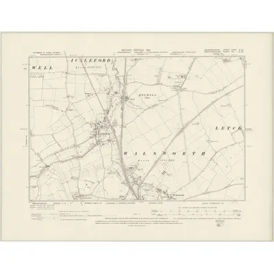1899 Map of Bedfordshire XXVII.SW, 1901 Print