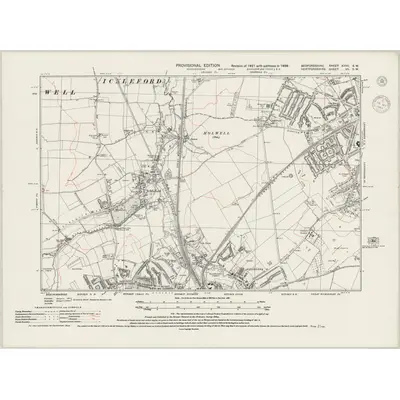 1938 Map of Bedfordshire XXVII.SW, 1944 Print