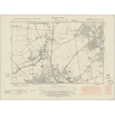 1948 Map of Bedfordshire XXVII.SW, 1950 Print