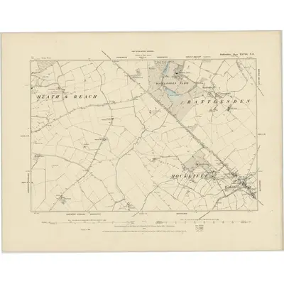 1881 Map of Bedfordshire XXVIII.NE, 1887 Print