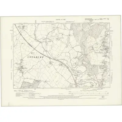 1924 Map of Bedfordshire XXVIII.NW, 1927 Print