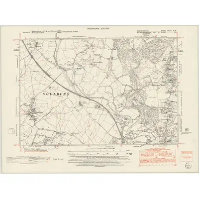 1950 Map of Bedfordshire XXVIII.NW, 1952 Print