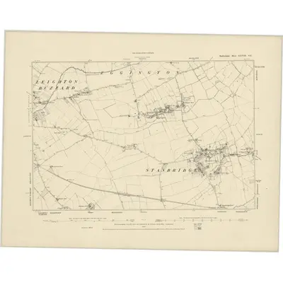 1879 Map of Bedfordshire XXVIII.SE, 1886 Print