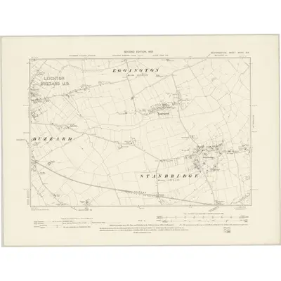1900 Map of Bedfordshire XXVIII.SE, 1902 Print