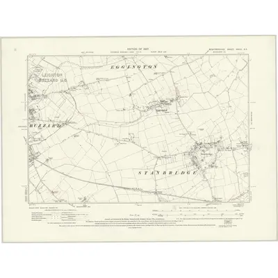 1924 Map of Bedfordshire XXVIII.SE, 1927 Print