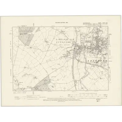 1900 Map of Bedfordshire XXVIII.SW, 1902 Print