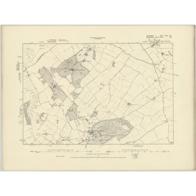 1880 Map of Bedfordshire XXX.NE, 1887 Print