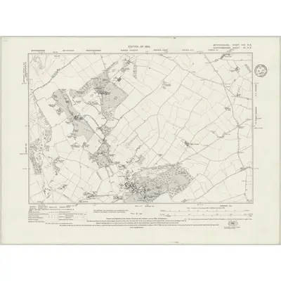 1922 Map of Bedfordshire XXX.NE, 1935 Print