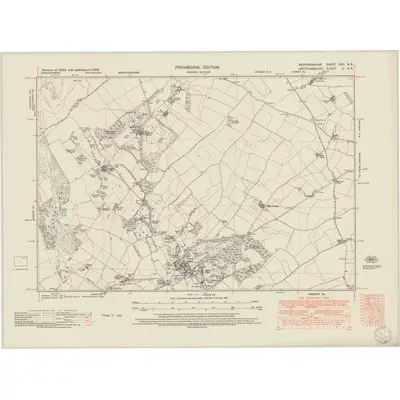 1946 Map of Bedfordshire XXX.NE, 1950 Print
