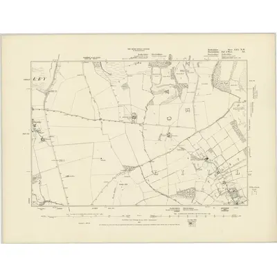 1880 Map of Bedfordshire XXX.NW, 1887 Print