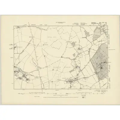 1879 Map of Bedfordshire XXX.SW, 1887 Print