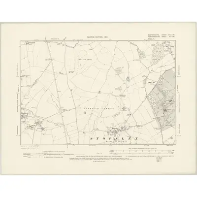 1900 Map of Bedfordshire XXX.SW, 1901 Print